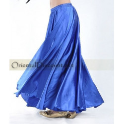 Jupe satin de danse orientale bleu roy
