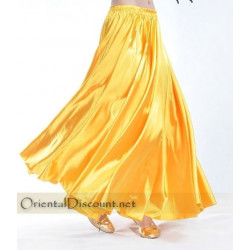 Jupe satin de danse orientale jaune