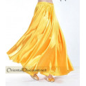 Jupe satin de danse orientale jaune foncé