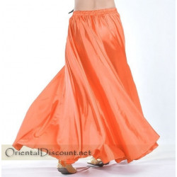 Jupe satin de danse orientale orange