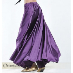 Jupe satin de danse orientale violet foncé