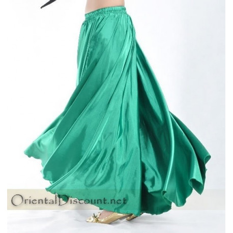 Jupe satin de danse orientale vert intense