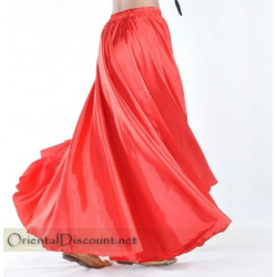Jupe satin de danse orientale rouge