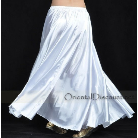 Jupe satin de danse orientale Blanc