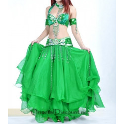 Tenue de danse orientale 3 pièces vert