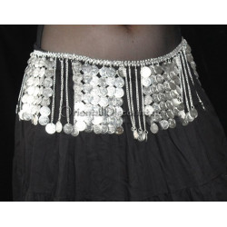 Ceinture de danse orientale métal argenté