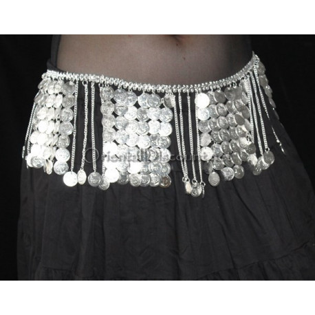 Ceinture de danse orientale métal argenté