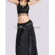 Ensemble de danse orientale top + jupe longue à sequins noir