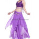Ensemble de danse orientale top + jupe longue à sequins violet