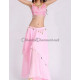Ensemble de danse orientale top + jupe longue à sequins rose