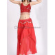 Ensemble de danse orientale top + jupe longue à sequins rouge