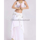 Ensemble de danse orientale top + jupe longue à sequins blanc