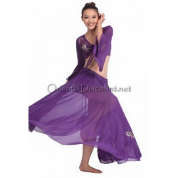 Costume de danse orientale violet top jupe