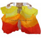 Paire d'éventails ourlés de danse orientale rouge orange jaune