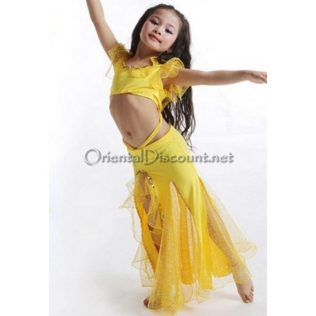Costume de danse orientale enfant jaune