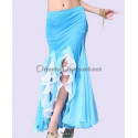 Jupe droite de danse à volants turquoise