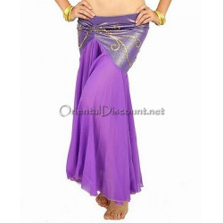 Jupe sirène de danse orientale paillete violet doré