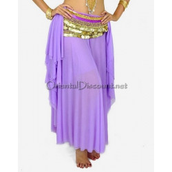 Jupe de danse orientale ouverte voilée mauve