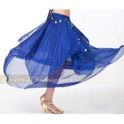 Jupe de danse orientale à sequins bleu roy