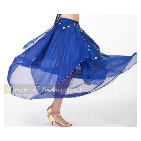 Jupe de danse orientale à sequins bleu roy