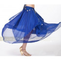 Jupe de danse orientale doublée à sequins dorés bleu roy