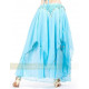 Jupe de danse orientale doublée à sequins dorés turquoise