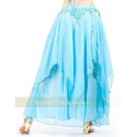 Jupe de danse orientale doublée à sequins dorés turquoise