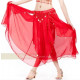 Jupe de danse orientale doublée à sequins dorés rouge