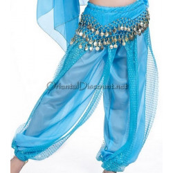 Sarouel de danse orientale turquoise