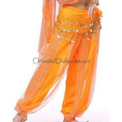 Sarouel de danse orientale orange