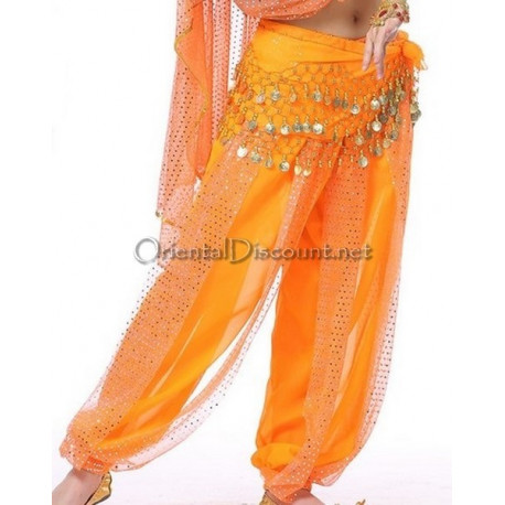 Sarouel de danse orientale orange