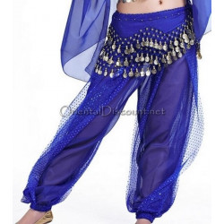 Sarouel de danse orientale bleu roy