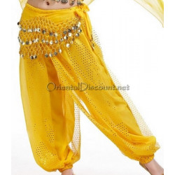 Sarouel de danse orientale jaune