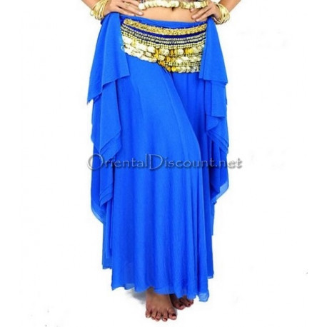 Jupe de danse orientale ouverte voilée bleu
