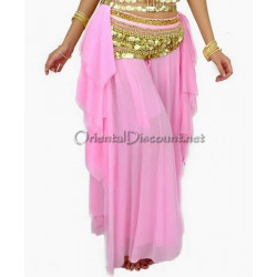 Jupe de danse orientale ouverte voilée rose