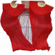 Paire d'Eventails en soie ourlés rouge