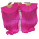 Paire d'Eventails en soie ourlés fuschia