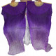 Paire d'Eventails en soie ourlés dégradé violet