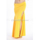 Jupe de danse orientale droite fendue jaune doré 