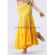 Jupe sirène de danse orientale voilée jaune doré