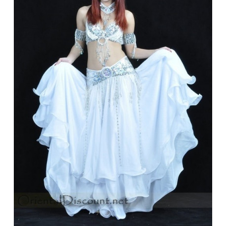 Tenue de danse orientale 3 pièces blanc