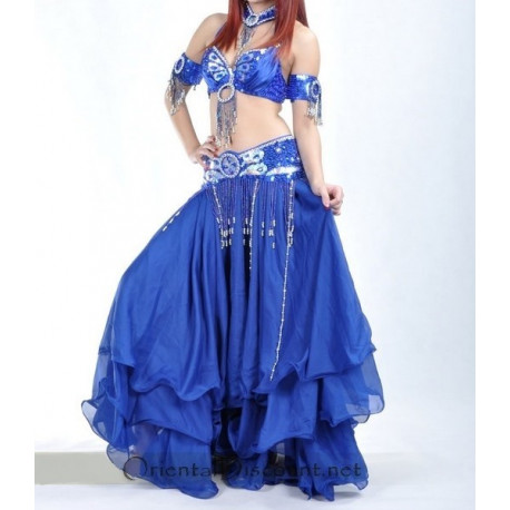 Tenue de danse orientale 3 pièces bleu roy