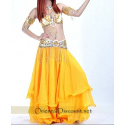 Tenue de danse orientale 3 pièces jaune