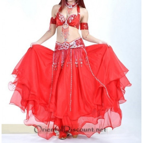 Tenue de danse orientale 3 pièces rouge