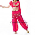 Costume de danse orientale top sarouel fuschia