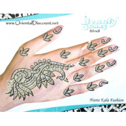Tatouage de main éphémère pailleté argenté
