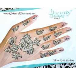 Tatouage de main éphémère pailleté argenté