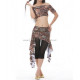 Tenue de cours de danse orientale plume de paon 3 pièces