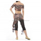 Tenue de cours de danse orientale imprimé marron 3 pièces