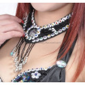 Collier perles et pastilles noir